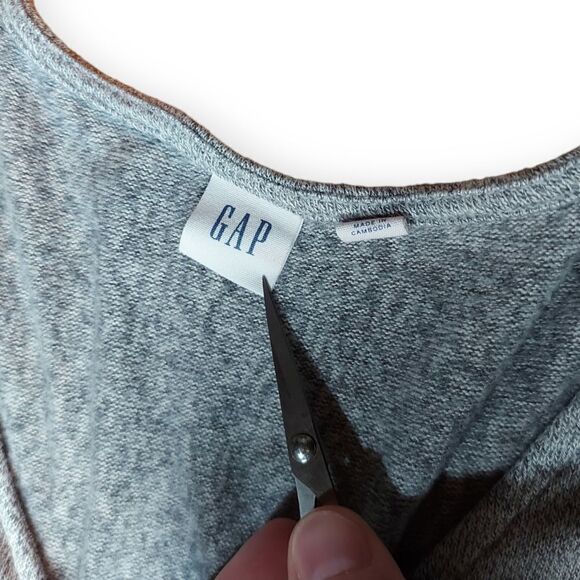 🌼4/$30 Gap Grey Long Sleeve Wrap Dress XXLarge - Picture 4 of 8